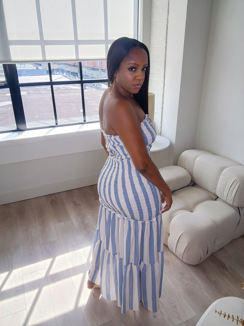 Ocean Waves Dress-Blue – Ka'Lure Swim Boutique