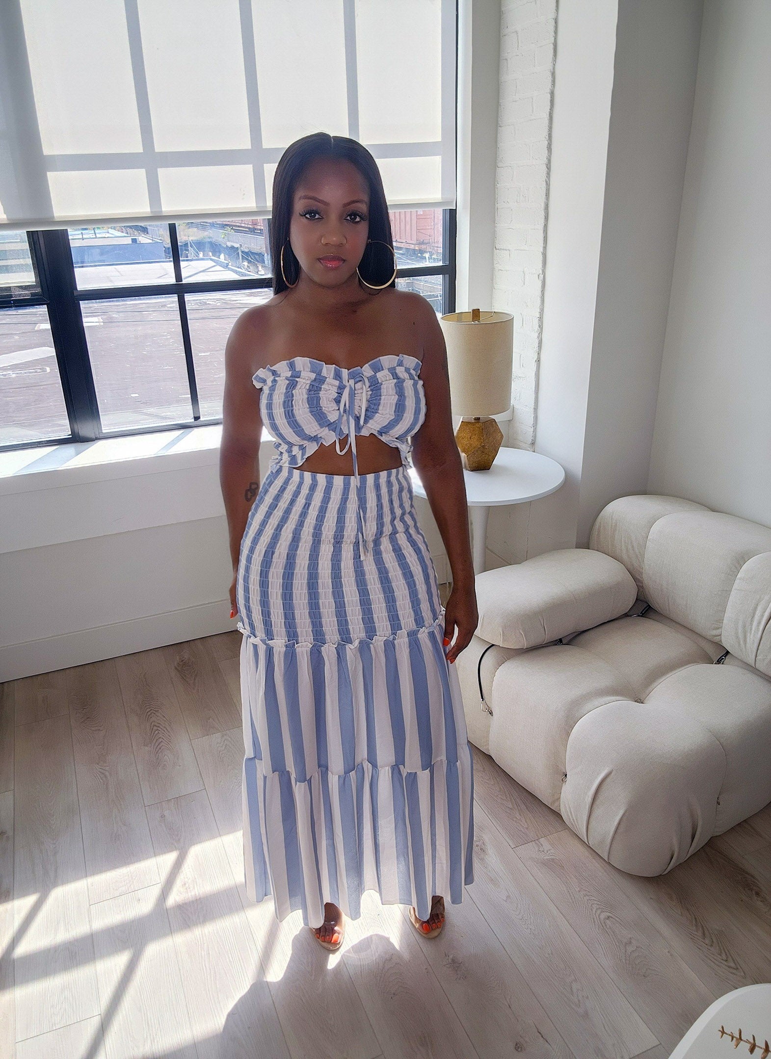 Ocean Waves Dress-Blue Extra large Ocean Waves Dress-Blue Extra large